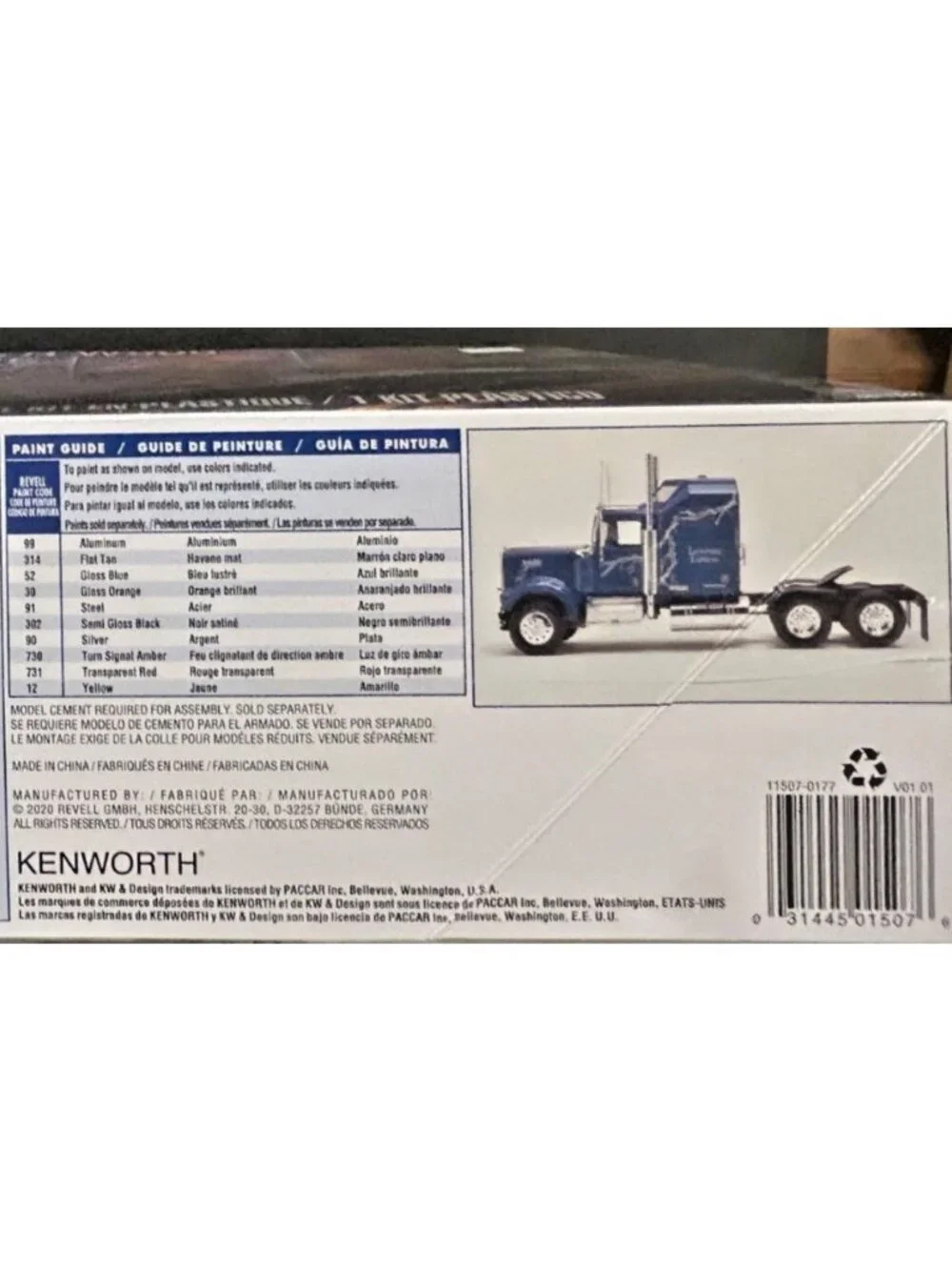 Kenworth W900 Aerodyne Plastic Model Kit By Revell Without Trailer 1:25 Sealed